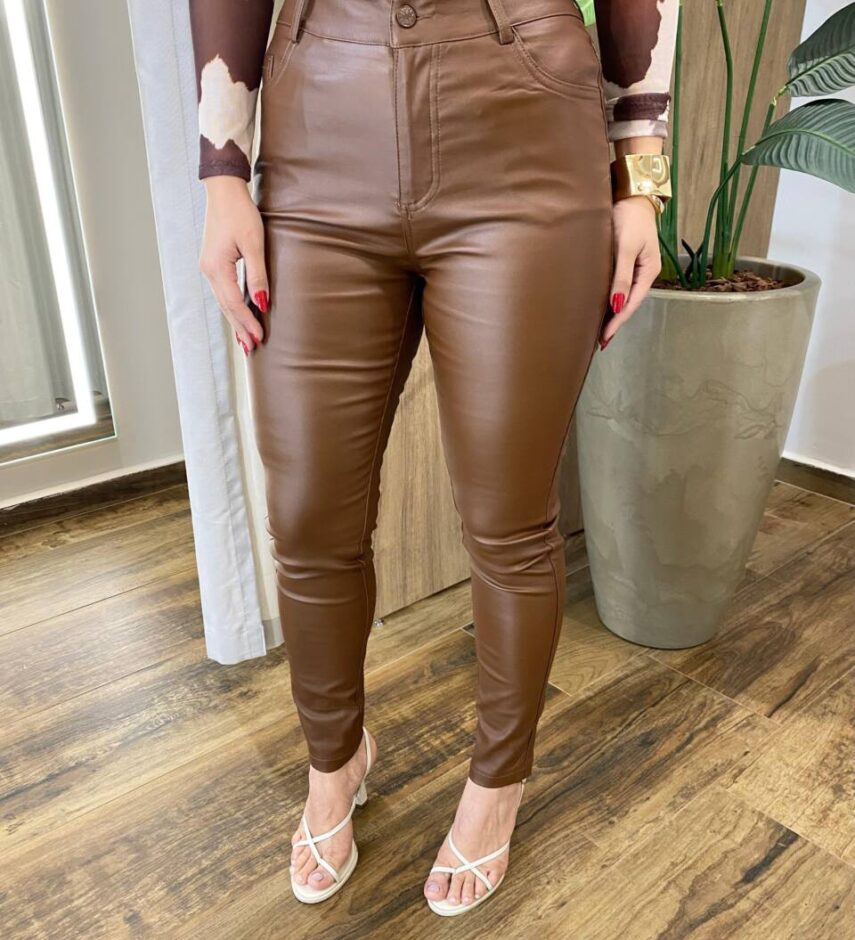 Calça Feminina Couro Eco Skinny Isabelly TerraCota - Fernanda Ramos Store