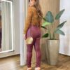 Calça Feminina Couro Eco Skinny Isabelly Vinho - Fernanda Ramos Store