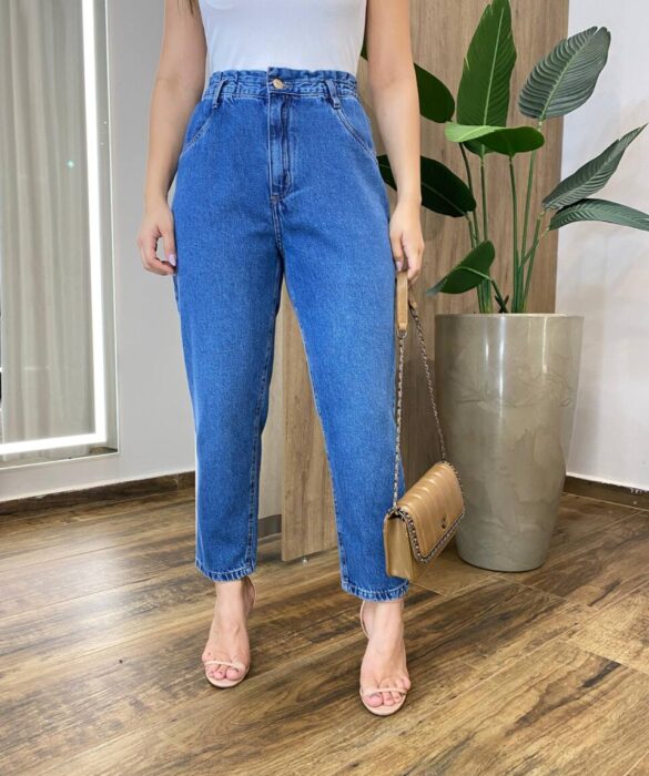 Calça Feminina Mom Alta Clocahrd Blue Jeans 015447 - Fernanda Ramos Store