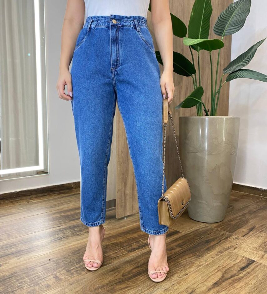 Calça Feminina Mom Alta Clocahrd Blue Jeans 015447 - Fernanda Ramos Store