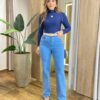 Calça Jeans Feminina Renata Wide Leg Jeans Claro 014 - Fernanda Ramos Store