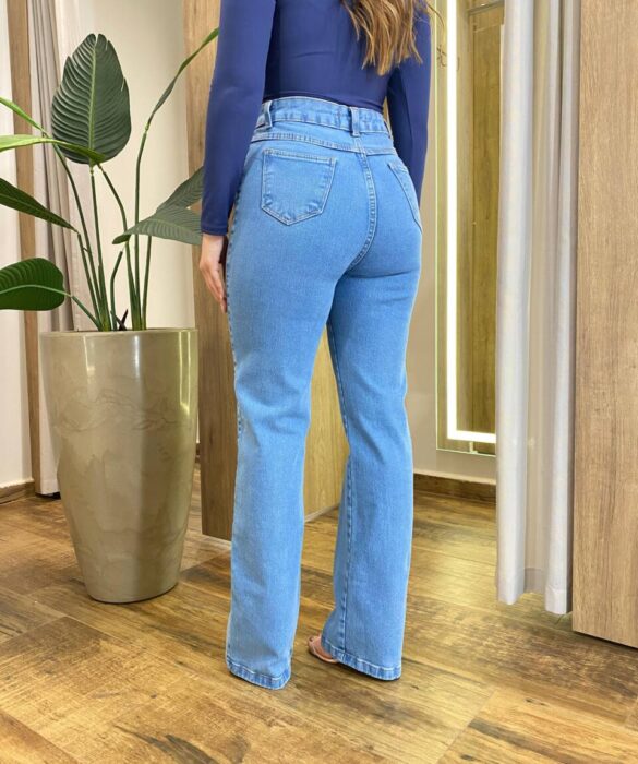 Calça Jeans Feminina Renata Wide Leg Jeans Claro 014 - Fernanda Ramos Store