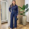 Camisa Feminina Manga Longa Jeans Lavagem Escura 95400 - Fernanda Ramos Store