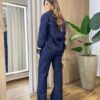 Camisa Feminina Manga Longa Jeans Lavagem Escura 95400 - Fernanda Ramos Store