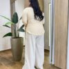 Camisa Feminina Social Plus Manga Longa Viscose Bege - Fernanda Ramos Store