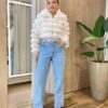 Casaco Feminino Barbara com Pelinhos Off White - Fernanda Ramos Store