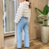 Casaco Feminino Barbara com Pelinhos Off White - Fernanda Ramos Store