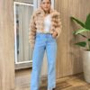 Casaco Feminino Barbara com Pelinhos Bege - Fernanda Ramos Store
