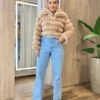 Casaco Feminino Barbara com Pelinhos Bege - Fernanda Ramos Store