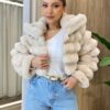 Casaco Feminino Barbara com Pelinhos Nude - Fernanda Ramos Store
