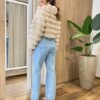 Casaco Feminino Barbara com Pelinhos Nude - Fernanda Ramos Store