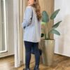 Casaco Feminino Thais Manga Longa com Bolsos Lã Batida Cinza - Fernanda Ramos Store