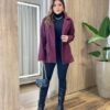 Casaco Feminino Thais Manga Longa com Bolsos Lã Batida Marsala - Fernanda Ramos Store