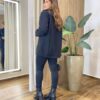 Casaco Feminino Thais Manga Longa com Bolsos Lã Batida Preto - Fernanda Ramos Store