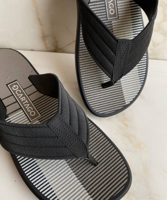 Chinelo Masculino Cartago Montreal Cinza e Preto - Fernanda Ramos Store