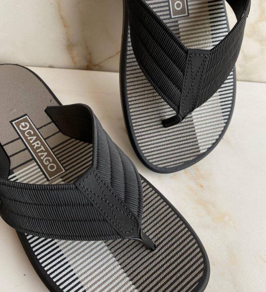 Chinelo Masculino Cartago Montreal Cinza e Preto - Fernanda Ramos Store