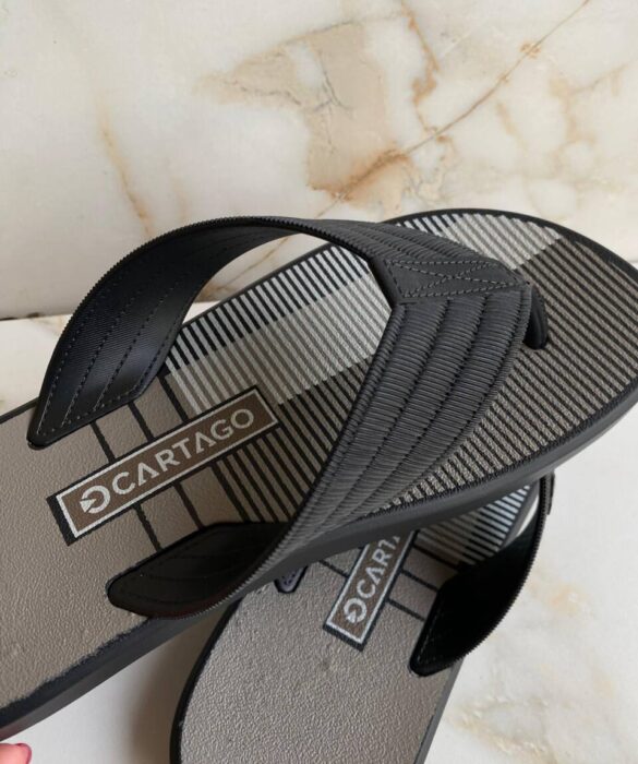 Chinelo Masculino Cartago Montreal Cinza e Preto - Fernanda Ramos Store