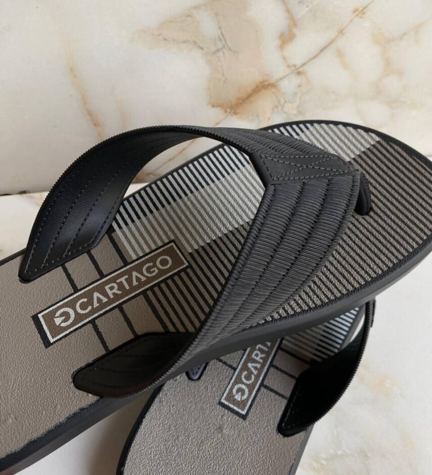 Chinelo Masculino Cartago Montreal Cinza e Preto - Fernanda Ramos Store