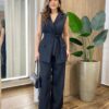 Conjunto Feminino Alfaiataria Colete com Amarração e Calça Preto - Fernanda Ramos Store