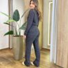 Conjunto Feminino Betina Blusa Manga Longa com Capuz e Calça Cinza - Fernanda Ramos Store