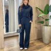Conjunto Feminino Canelado Blusa Manga Longa e Calça Amarração Preto - Fernanda Ramos Store