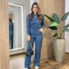 Conjunto Feminino Carol Blusa Manga Longa Princesa e Calça Mesclado - Fernanda Ramos Store