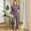 Conjunto Feminino Carol Blusa Manga Longa Princesa e Calça Rose - Fernanda Ramos Store
