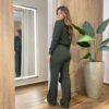 Conjunto Feminino Carol Blusa Manga Longa Princesa e Calça Verde - Fernanda Ramos Store