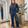 Conjunto Feminino Moletom Lua Cropped Manga Longa e Calça Preto - Fernanda Ramos Store