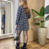 Conjunto Feminino Sol Blazer e Short Saia Xadrez Preto - Fernanda Ramos Store