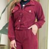 Conjunto Feminino Stella Jaqueta e Calça Veludo Vinho - Fernanda Ramos Store