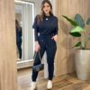 Conjunto Feminino Tylia Blusa Manga Longa e Calça Amarração Preto - Fernanda Ramos Store