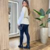 Conjunto Feminino Zendaya Camisa Branca Colete e Cinto Creme - Fernanda Ramos Store