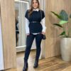 Conjunto Feminino Zendaya Camisa Branca Colete e Cinto Preto - Fernanda Ramos Store