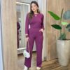 Conjunto Moletinho Pérola Blusa Manga Longa e Calça Marsala - Fernanda Ramos Store