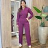Conjunto Moletinho Pérola Blusa Manga Longa e Calça Marsala - Fernanda Ramos Store