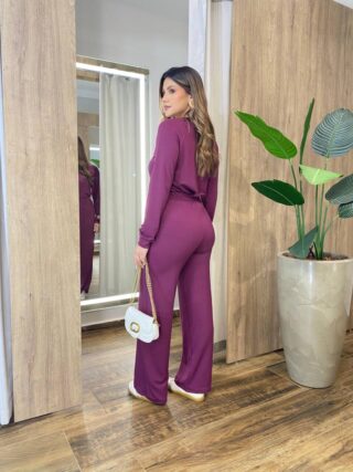 Conjunto Moletinho Pérola Blusa Manga Longa e Calça Marsala - Fernanda Ramos Store