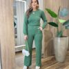 Conjunto Moletinho Pérola Blusa Manga Longa e Calça Verde - Fernanda Ramos Store