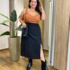 Cropped Feminino Plus Elizabeth com Bojo Couro Eco Caramelo - Fernanda Ramos Store