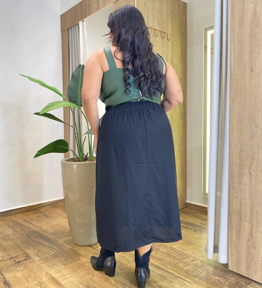 Cropped Feminino Plus Elizabeth com Bojo Couro Eco Verde - Fernanda Ramos Store