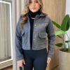 Jaqueta Feminina Afrodite Lã Batida com Botões Cinza - Fernanda Ramos Store