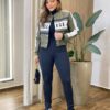 Jaqueta Feminina College Couro Eco Verde Militar - Fernanda Ramos Store
