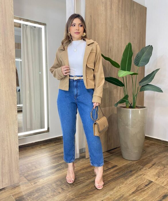 Jaqueta Feminina Sunshine Lã Batida com Botões Bege - Fernanda Ramos Store