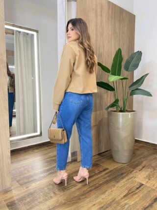 Jaqueta Feminina Sunshine Lã Batida com Botões Bege - Fernanda Ramos Store