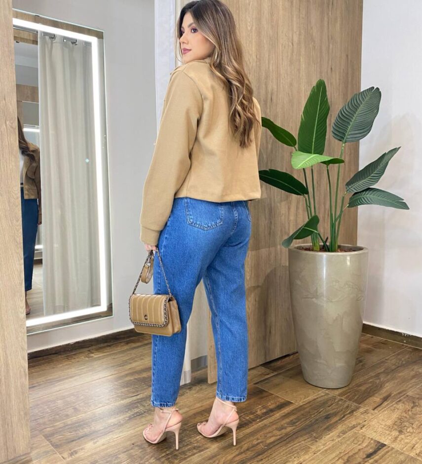 Jaqueta Feminina Sunshine Lã Batida com Botões Bege - Fernanda Ramos Store