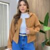 Jaqueta Feminina Sunshine Lã Batida com Botões Caramelo - Fernanda Ramos Store