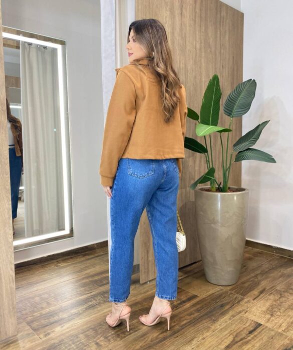 Jaqueta Feminina Sunshine Lã Batida com Botões Caramelo - Fernanda Ramos Store