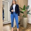 Jaqueta Feminina Sunshine Lã Batida com Botões Preta - Fernanda Ramos Store