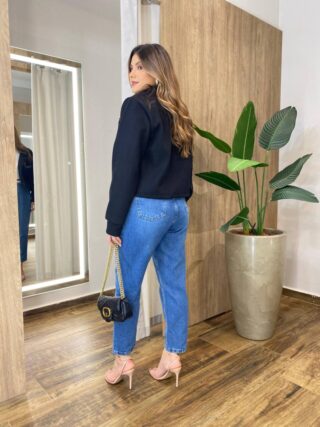 Jaqueta Feminina Sunshine Lã Batida com Botões Preta - Fernanda Ramos Store