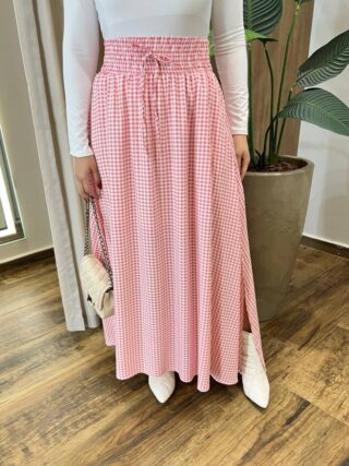 Saia Longa Feminina Amélia com Bolsos e Amarração Rosa - Fernanda Ramos Store